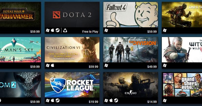 الكشف عن أكثر 100 لعبة تم بيعها على Steam